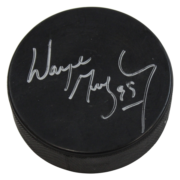 Wayne Gretzky Signed Play It Again Logo Hockey Puck JSA ALOA