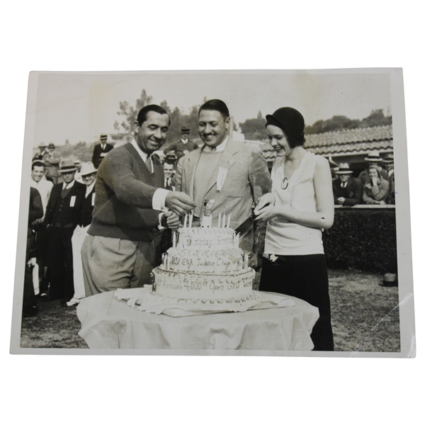 Walter Hagen 1932 Pasadena California Celebrating His Birthday Wire Photo