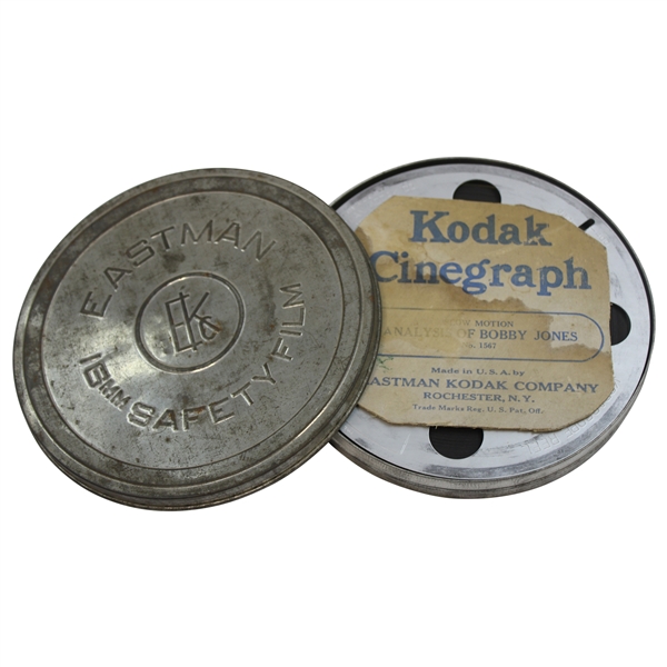 1929 Bobby Jones Kodak Cinegraph 16mm Slow Motion Analasys Golf Film in Original Tin Case