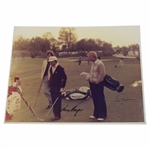 Jack Nicklaus & Gary Player Signed Getting Ready on the Range 11x14 Original Photo JSA ALOA