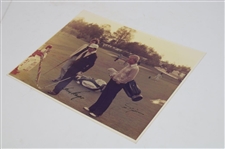 Jack Nicklaus & Gary Player Signed Getting Ready on the Range 11x14 Original Photo JSA ALOA