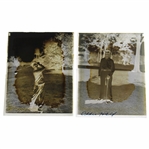 Two (2) Vintage Glass Negative Plates - Action Shot & Pose