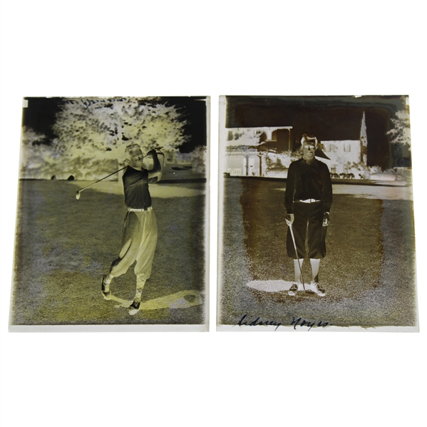 Two (2) Vintage Glass Negative Plates - Action Shot & Pose