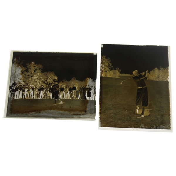 Two (2) Vintage Glass Negative Plates - Action Shot & Pose