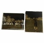 Two (2) Vintage Glass Negative Plates - Action Shot & Pose