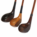 Three (3) Woodshaft Woods Wilson Brassie, Wm H. Livie Driver, Mc Cann Brassie