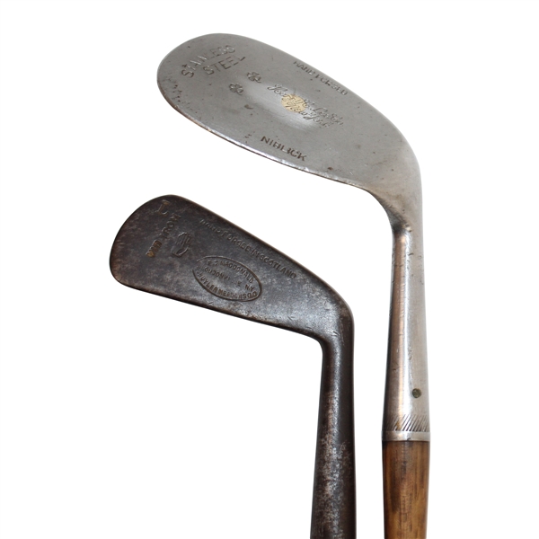 Two (2) Woodshaft Irons Harry Lee Stainless, MacDonald Mid Iron