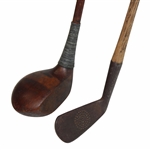 Two (2) Woodshaft Clubs - Spalding Gold Medal Iron & J. Mackrell Driver