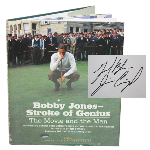 Jim Caviezel Signed 2004 First Edition  Bobby Jones Stroke Of Genius Book JSA ALOA