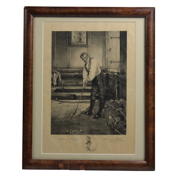  “A Little Practice” Engraved by James Dobie, Printed In B & W, Limited Ed. Artist Proof w/Remarque  - Framed