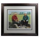 Arnold Palmer & Jack Nicklaus Signed Ltd Ed Swilken Bridge at St Andrews Helen Rundell Print