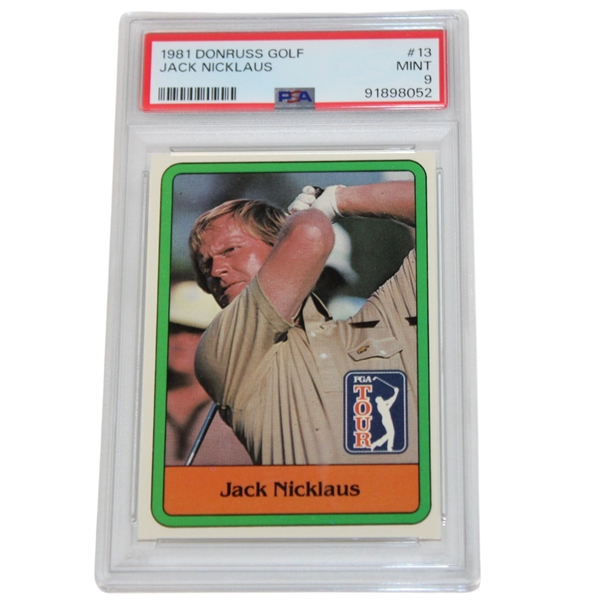 Jack Nicklaus 1981 Donruss PGA Tour Golf Card #13 PSA MINT 9