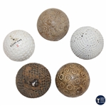 Five (5) Vintage Golf Balls Inc. Army & Navy/Silver King & others - WGHoF Collection