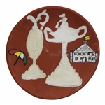 Arnold Palmer Umbrella/Masters Clubhouse/Claret Jug/Ryder Cup Trophy Hand Painted Ceramic Plate/Tray