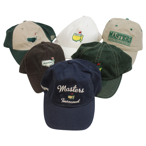 Six (6) Masters Tournament Undated Various Color, Logo & Style Hats