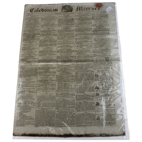 1817 Caledonian Mercury Early 19th Century Newspaper - St Andrews Golf Meeting Content