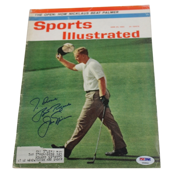 Jack Nicklaus Signed & Personalized 1962 Sports Illustrated Us Open Magazine PSA Letter #U06841