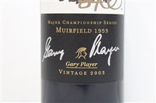 Gary Player Signed 'Muirfield 1959' Ltd Ed Major Champ Series 2003 Wine Bottle JSA ALOA