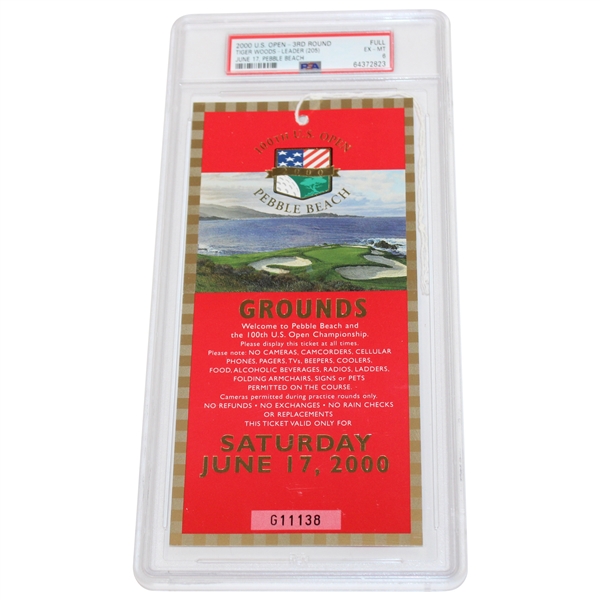 2000 US Open 3rd Round Full June 17, Pebble Beach Tiger Wood Leader PSA 6