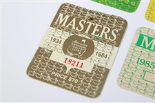 1980, 1982, 1984, 1985, 1987 & 1988 Masters Tournament SERIES Badges