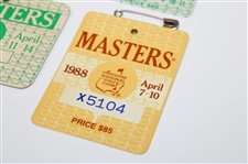 1980, 1982, 1984, 1985, 1987 & 1988 Masters Tournament SERIES Badges