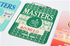 1989, 1990 & 1996 Masters Tournament SERIES Badges - Nick Faldo Winner