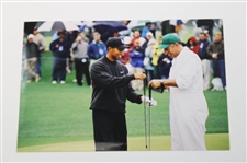 Four (4) Original Tiger Woods Playing in the 2003-2004 Masters Tournament Photos