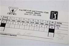 Phil Mickelson & Hal Sutton Signed 1998 Motorola Western Open Scorecard 