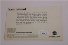 Sam Snead Signed Side Saddle Putting Postcard - Personalized JSA #PP71864