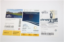 Six (6) The Open Championship Tickets/Passes-  2009, 2012, 2015, 2017 & 2019(x2)