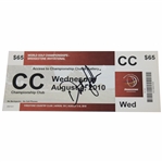 Dustin Johnson Signed 2010 WGA Championship at Firestone CC Wednesday Ticket JSA ALOA