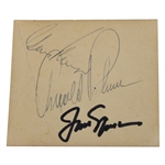 Big 3 Palmer, Nicklaus & Player Signed Cut JSA ALOA