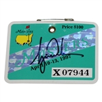 Tiger Woods Signed 1997 Masters SERIES Badge #X07944 JSA #ZZ01218