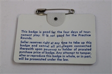 1979 Masters Tournament SERIES Badge #23957 - Fuzzy Zoeller Winner