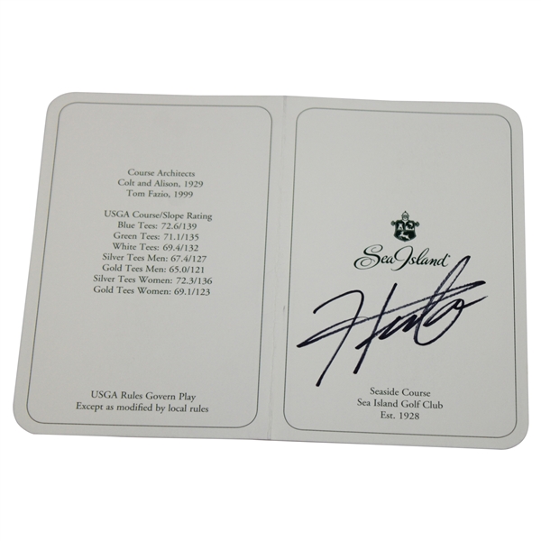 Hideki Mastuyama Signed Sea Island Golf Club Scorecard JSA ALOA