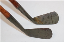 LH Spalding Gold Medal 2 Dot Punched Face Iron & LH Spalding Gold Medal 1 Smooth Face Iron