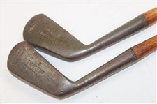 LH Spalding Gold Medal 2 Dot Punched Face Iron & LH Spalding Gold Medal 1 Smooth Face Iron