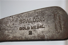 LH Spalding Gold Medal 2 Dot Punched Face Iron & LH Spalding Gold Medal 1 Smooth Face Iron