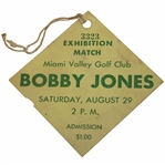 Bobby Jones Signed 1931 Miami Valley Golf Club Exhibition Match Ticket JSA #ZZ01217