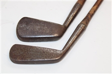 Two (2) LH Spalding Gold Medal Hand Forged Irons Circa 1905