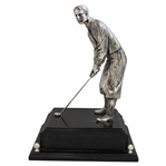 Large Bobby Jones Figural Golf Trophy On Wooden Base