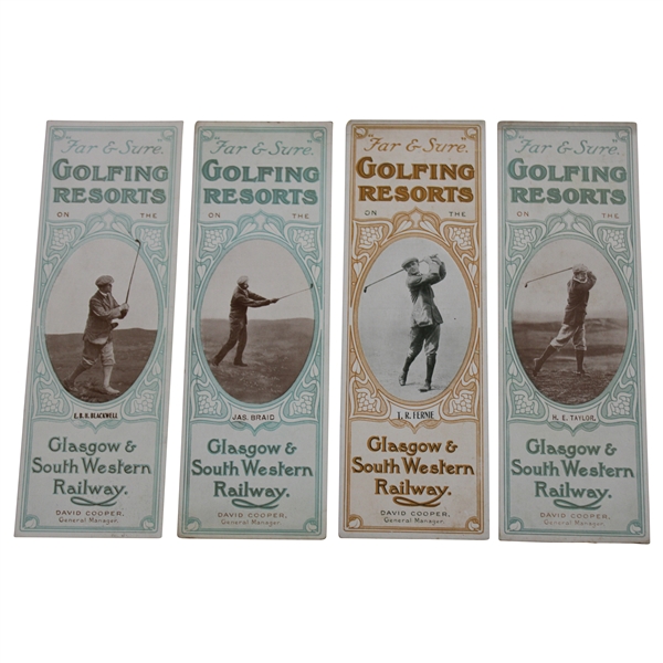 c.1910 Set Of “Far And Sure”  Golfing Resorts Advertising Bookmarks From The Glasgow& South Western Railway