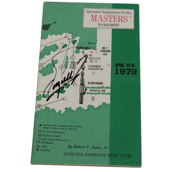 Fuzzy Zoeller Signed 1979 Masters Tournament Spectator Guide JSA ALOA