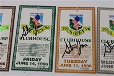 Steve Jones Signed 1996 US Open at Oakland Hills Ticket Set JSA ALOA