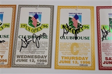 Steve Jones Signed 1996 US Open at Oakland Hills Ticket Set JSA ALOA