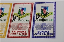 Steve Jones Signed 1996 US Open at Oakland Hills Ticket Set JSA ALOA