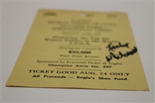 Kathy Whitworth Twice-Signed 1968 Ladies World Series Of Golf at Snyder Park Ticket JSA ALOA