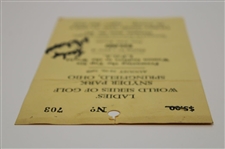 Kathy Whitworth Twice-Signed 1968 Ladies World Series Of Golf at Snyder Park Ticket JSA ALOA