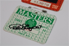 Bernhard Langer Signed 1985 & 1993 Masters SERIES Badges JSA ALOA