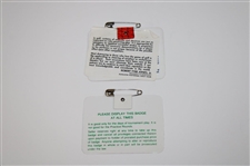 Bernhard Langer Signed 1985 & 1993 Masters SERIES Badges JSA ALOA
